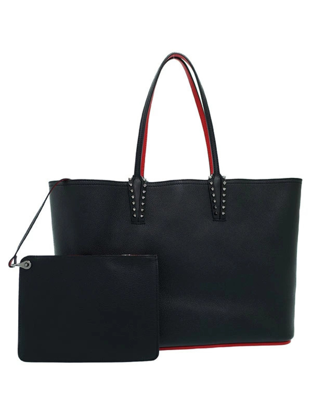 Christian Louboutin Cabata Tote Bag Leather Black Red